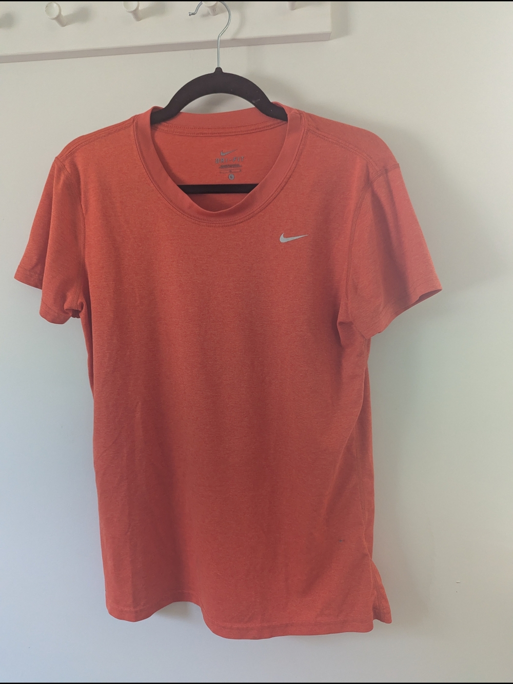 Nike Orange Short Sleeve Crew Neck Tee with Swoosh